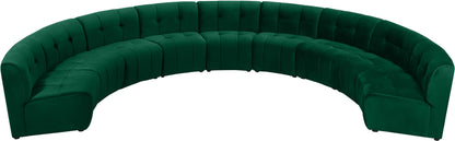 Yara Green Velvet 9pc. Modular Sectional PC