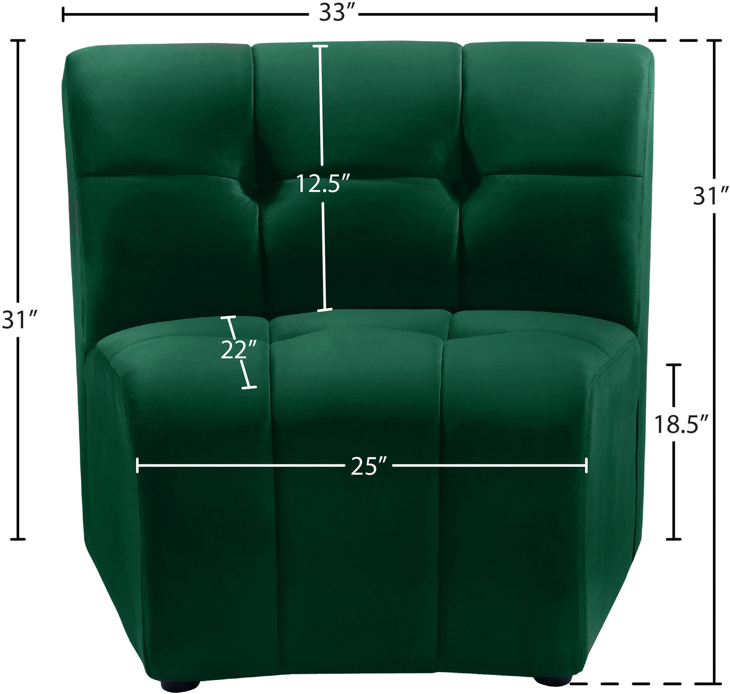 yara green velvet modular chair c