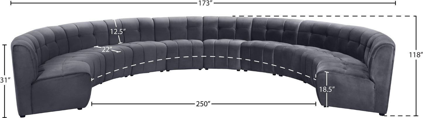 yara grey velvet 10pc. modular sectional pc