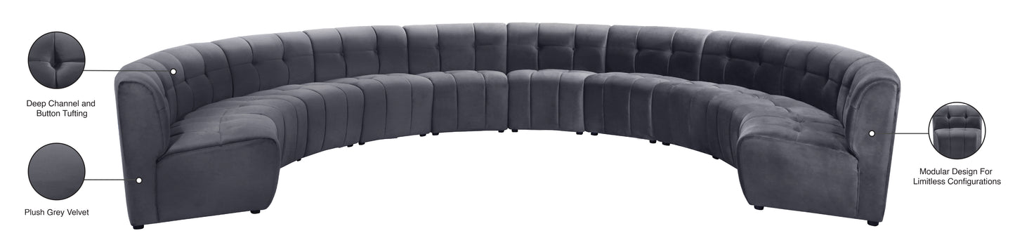 yara grey velvet 10pc. modular sectional pc