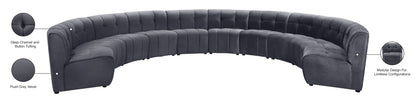 Yara Grey Velvet 10pc. Modular Sectional PC