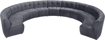 Yara Grey Velvet 11pc. Modular Sectional PC