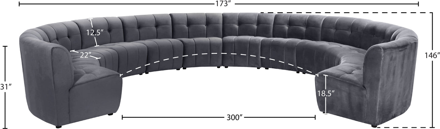 yara grey velvet 12pc. modular sectional pc