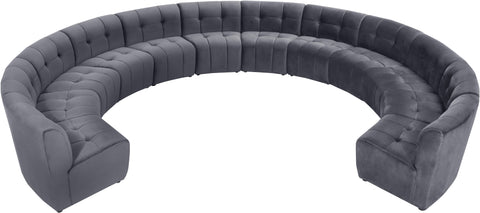 Yara Grey Velvet 12pc. Modular Sectional PC