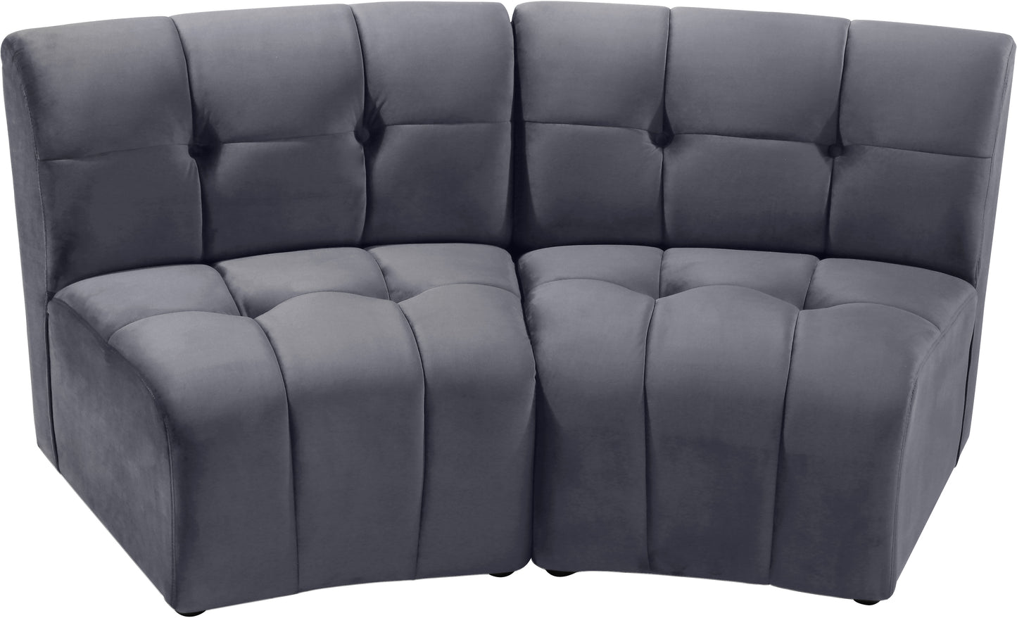 yara grey velvet 2pc. modular sectional pc