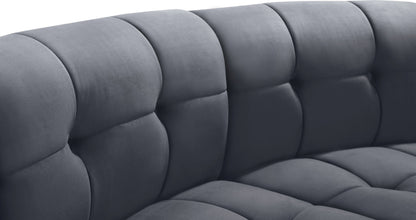 Yara Grey Velvet 2pc. Modular Sectional PC