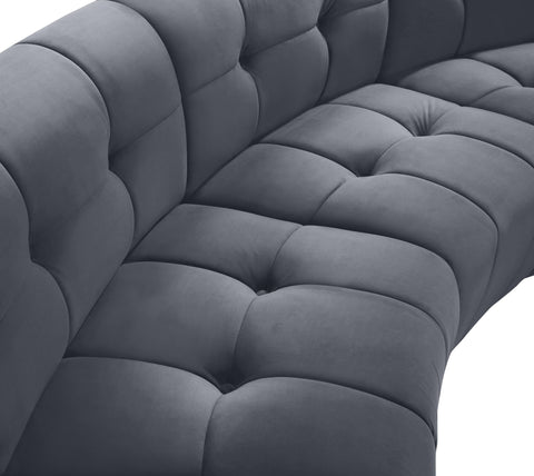 Yara Grey Velvet 2pc. Modular Sectional PC