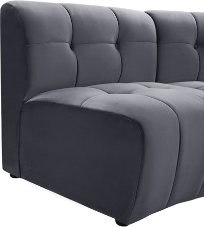 Yara Grey Velvet 3pc. Modular Sectional PC