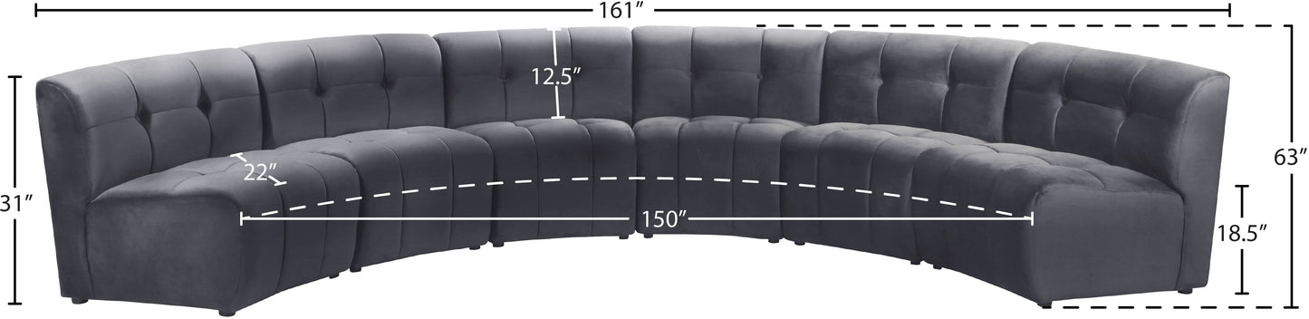 yara grey velvet 6pc. modular sectional pc