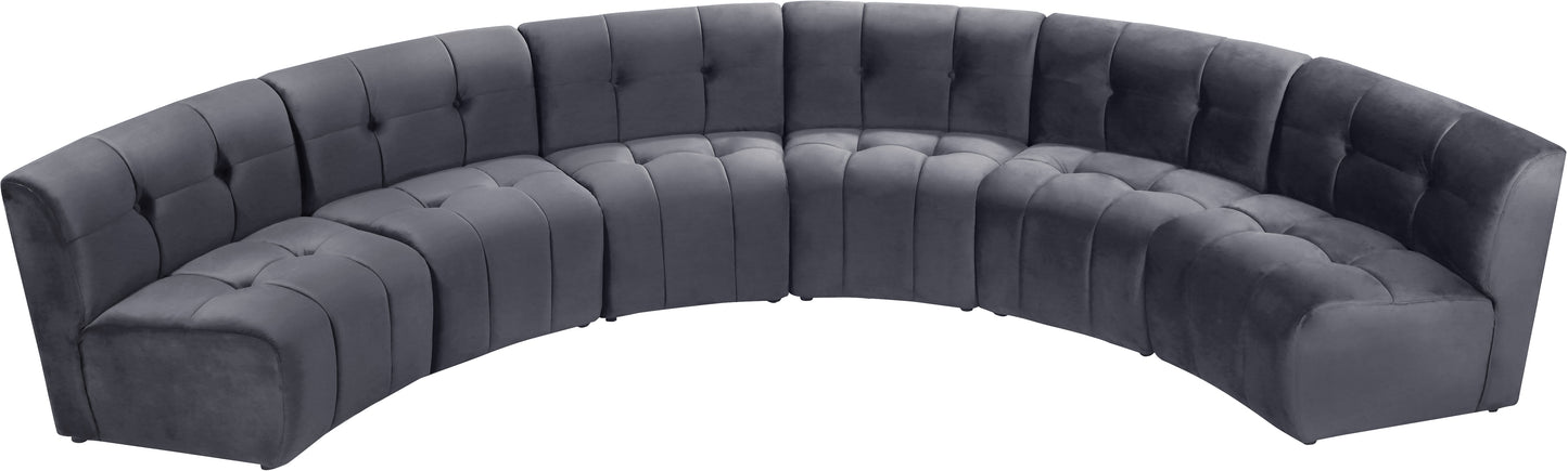 yara grey velvet 6pc. modular sectional pc