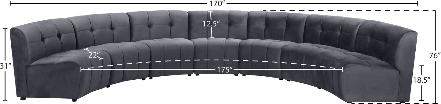 yara grey velvet 7pc. modular sectional pc