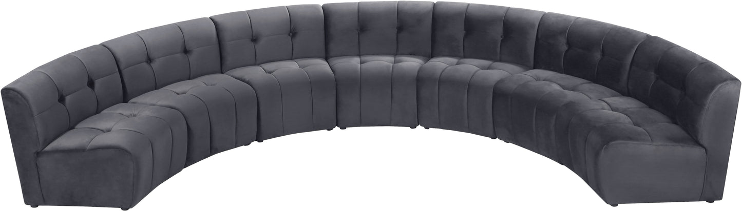 yara grey velvet 7pc. modular sectional pc