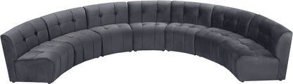 Yara Grey Velvet 7pc. Modular Sectional PC