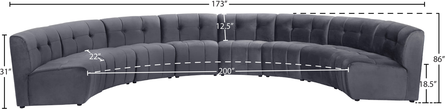 yara grey velvet 8pc. modular sectional pc