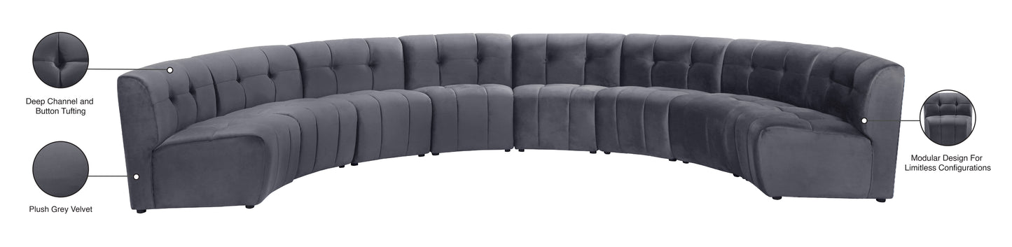 yara grey velvet 8pc. modular sectional pc