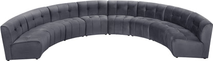 Yara Grey Velvet 8pc. Modular Sectional PC