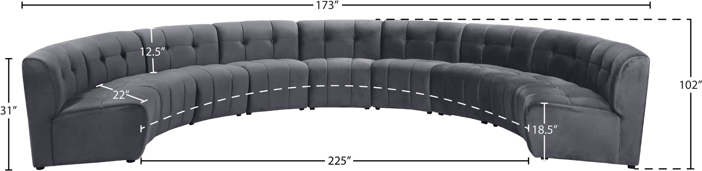 yara grey velvet 9pc. modular sectional pc