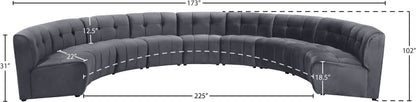 Yara Grey Velvet 9pc. Modular Sectional PC