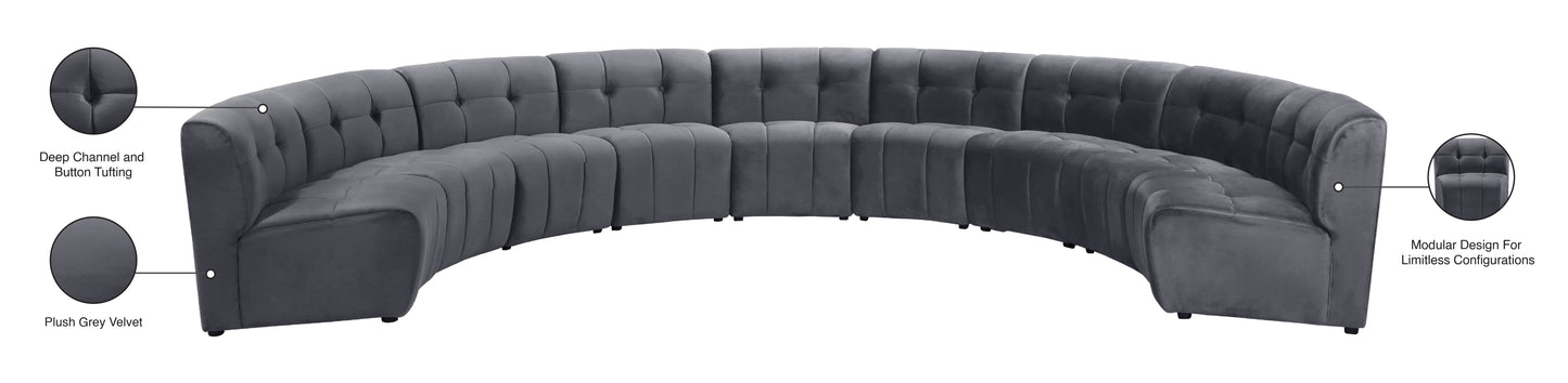 yara grey velvet 9pc. modular sectional pc