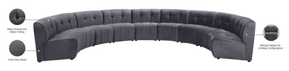 Yara Grey Velvet 9pc. Modular Sectional PC