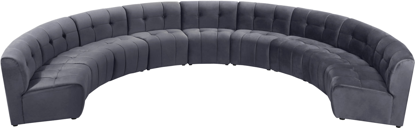 yara grey velvet 9pc. modular sectional pc