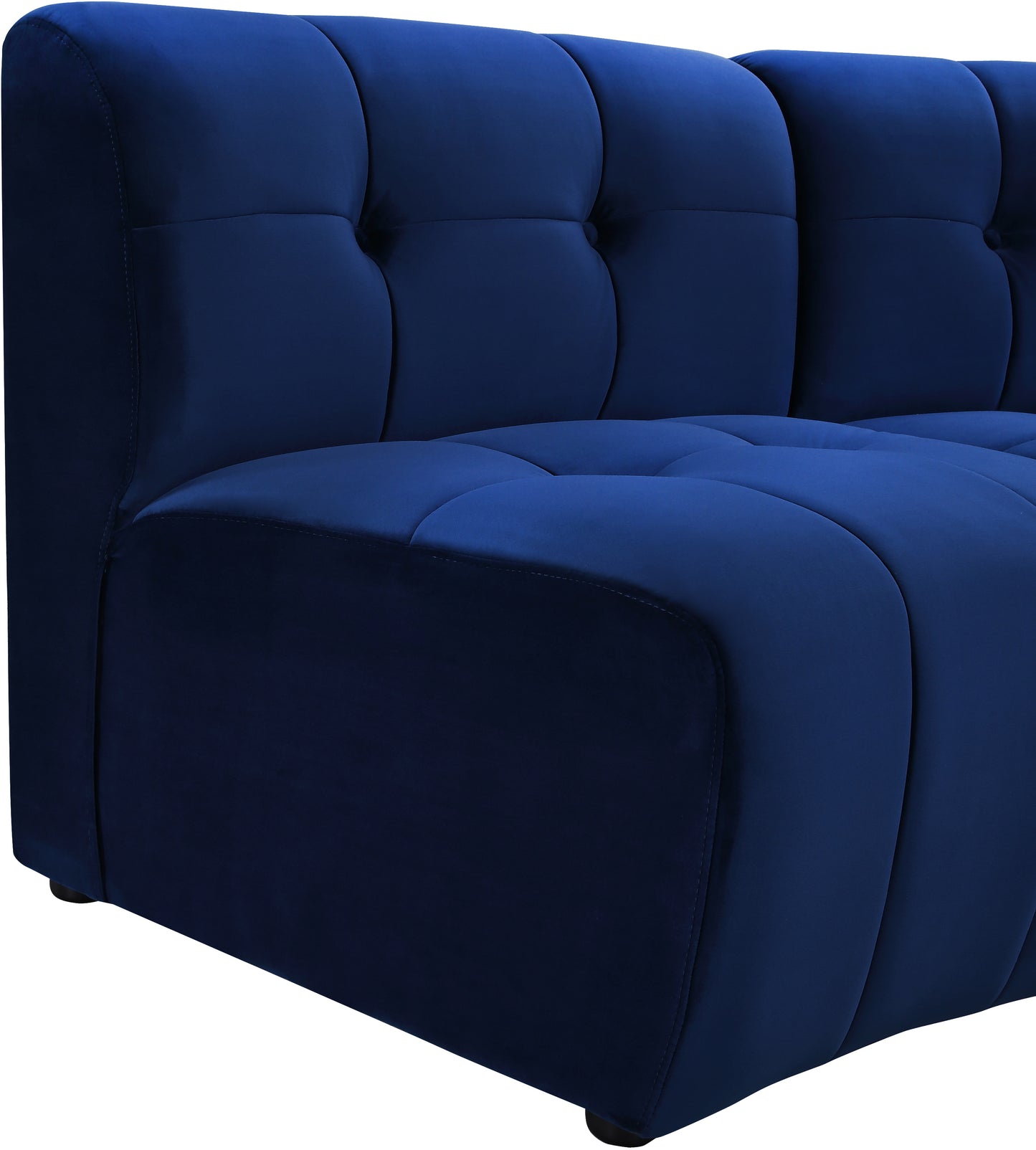 yara navy velvet 10pc. modular sectional pc