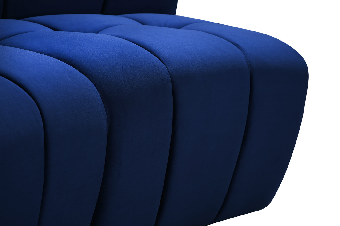 yara navy velvet 10pc. modular sectional pc