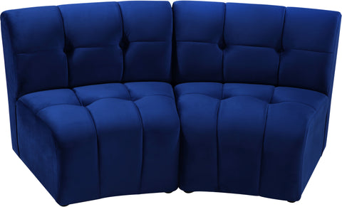 Yara Navy Velvet 2pc. Modular Sectional PC