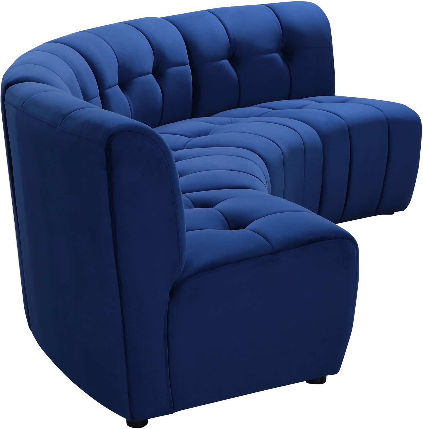 yara navy velvet 4pc. modular sectional pc