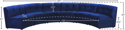 Yara Navy Velvet 6pc. Modular Sectional PC