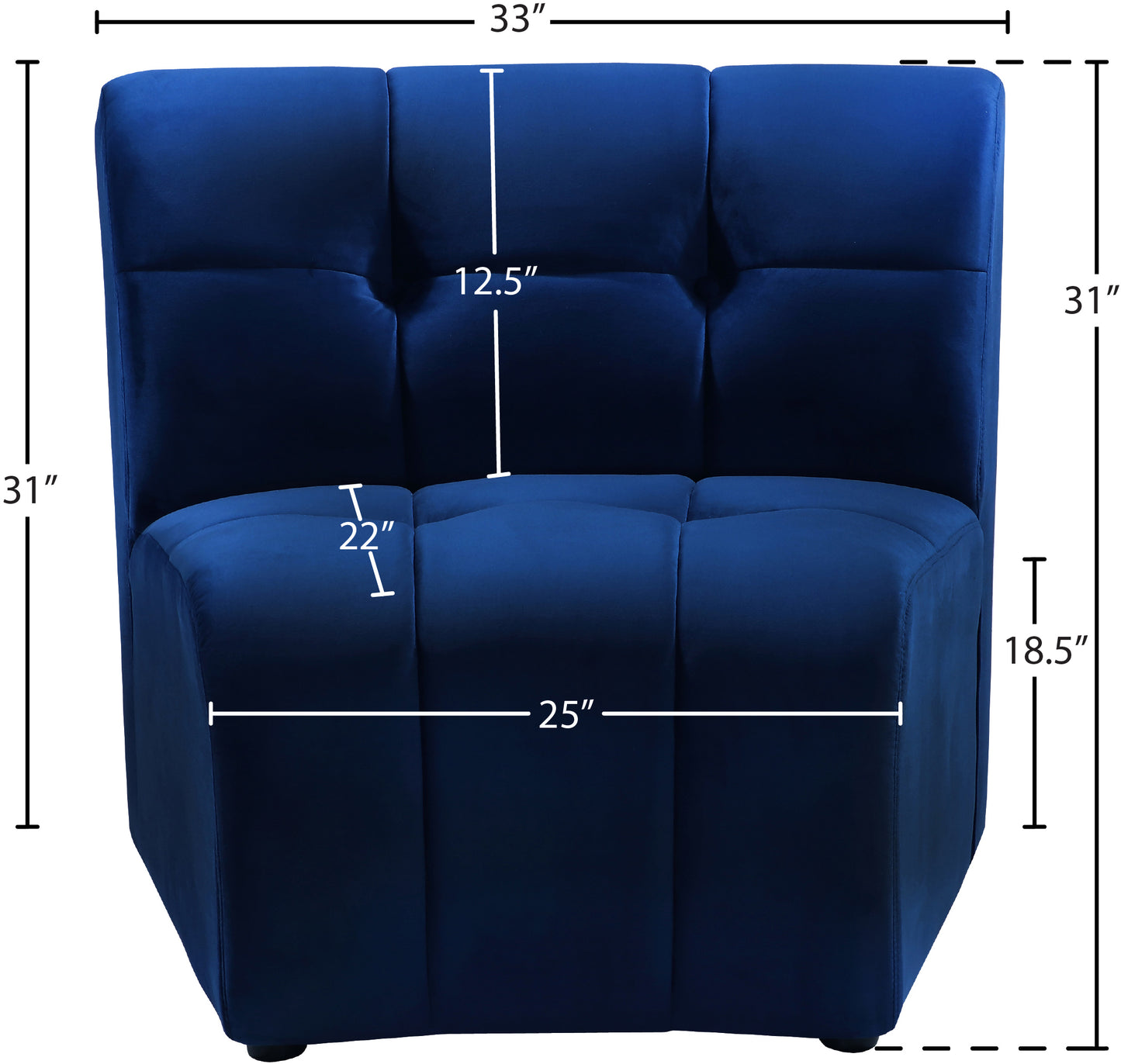 yara navy velvet modular chair c