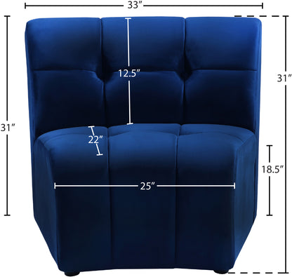 Yara Navy Velvet Modular Chair C