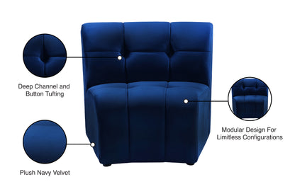 Yara Navy Velvet Modular Chair C