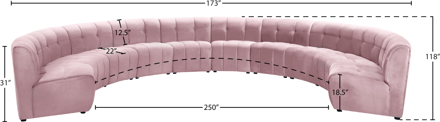 yara pink velvet 10pc. modular sectional pc