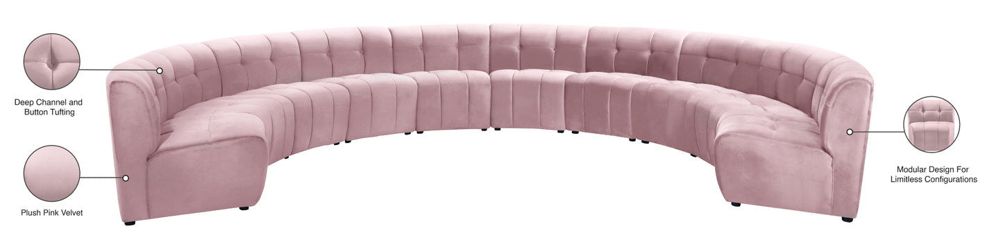 yara pink velvet 10pc. modular sectional pc