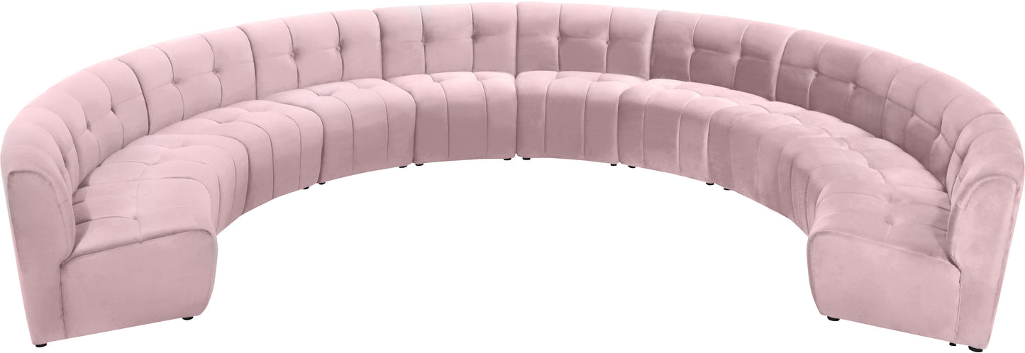 yara pink velvet 10pc. modular sectional pc