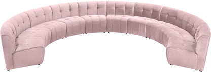 Yara Pink Velvet 10pc. Modular Sectional PC