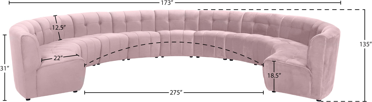 yara pink velvet 11pc. modular sectional pc