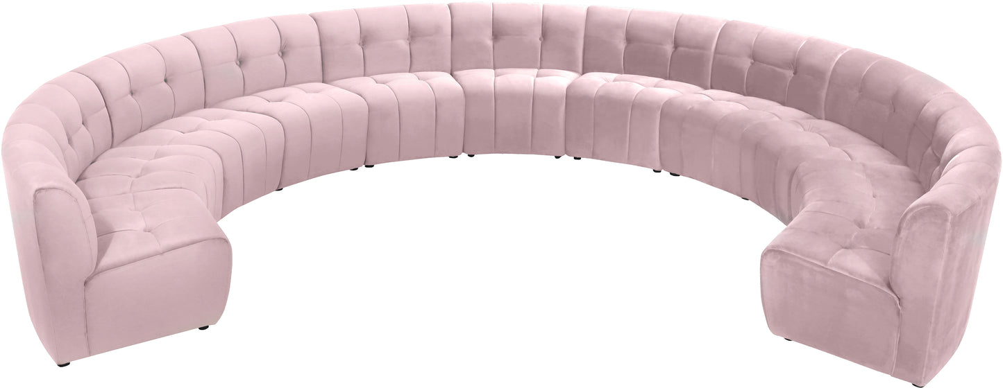 yara pink velvet 11pc. modular sectional pc