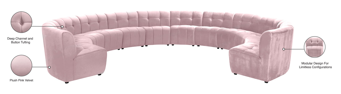 yara pink velvet 12pc. modular sectional pc