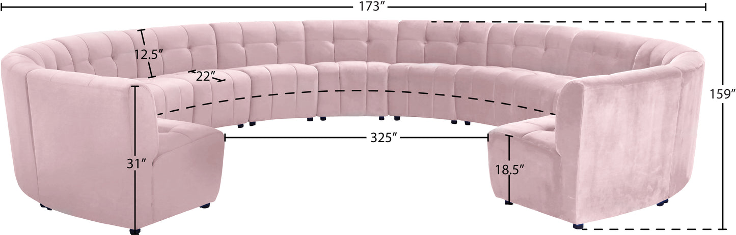 yara pink velvet 13pc. modular sectional pc