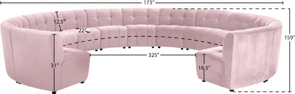 Yara Pink Velvet 13pc. Modular Sectional PC