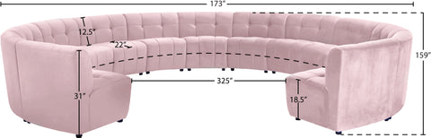 Yara Pink Velvet 13pc. Modular Sectional PC