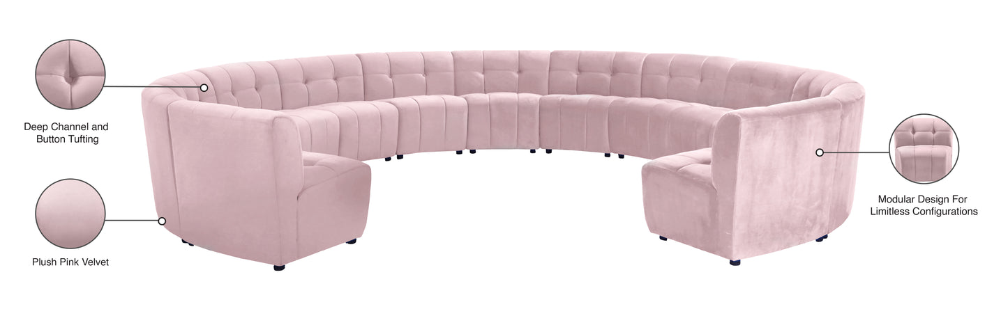 yara pink velvet 13pc. modular sectional pc