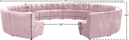 Yara Pink Velvet 14pc. Modular Sectional PC