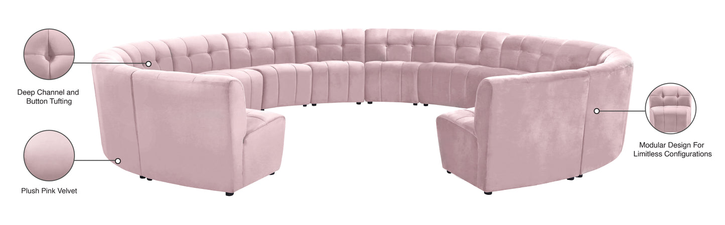 yara pink velvet 14pc. modular sectional pc