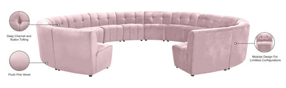 Yara Pink Velvet 14pc. Modular Sectional PC