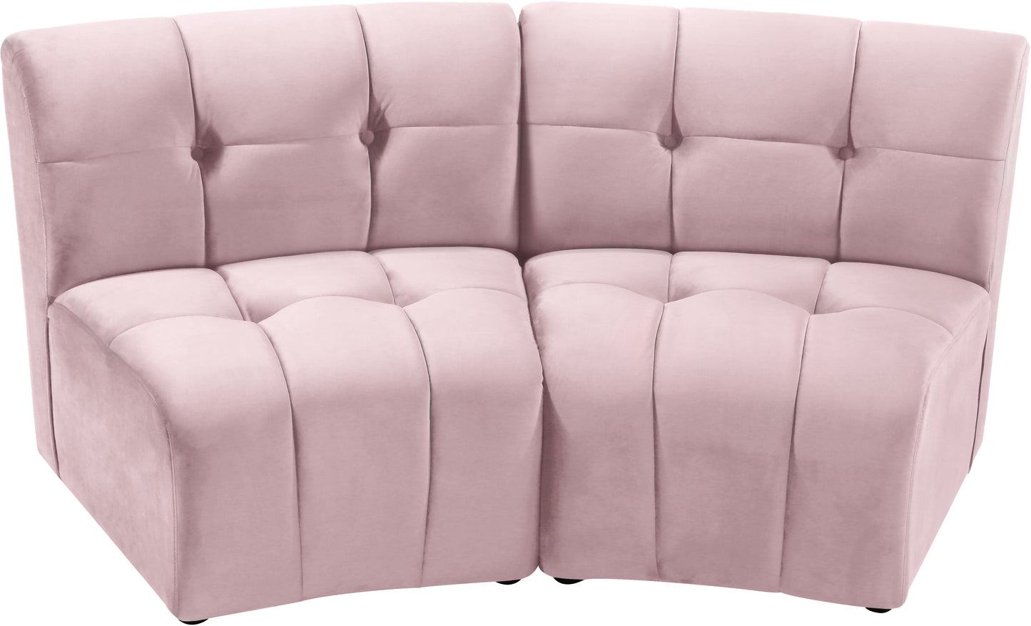 yara pink velvet 2pc. modular sectional pc