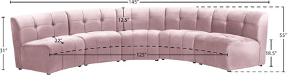 Yara Pink Velvet 5pc. Modular Sectional PC