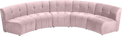 Yara Pink Velvet 5pc. Modular Sectional PC